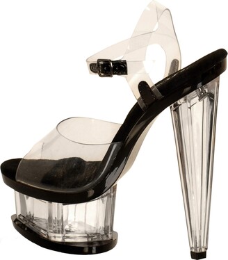 The Highest Heel womens Spectrum Series 21 6" Prism Heel With Clear Vinyl Upper and Ankle Strap Sandal Platform