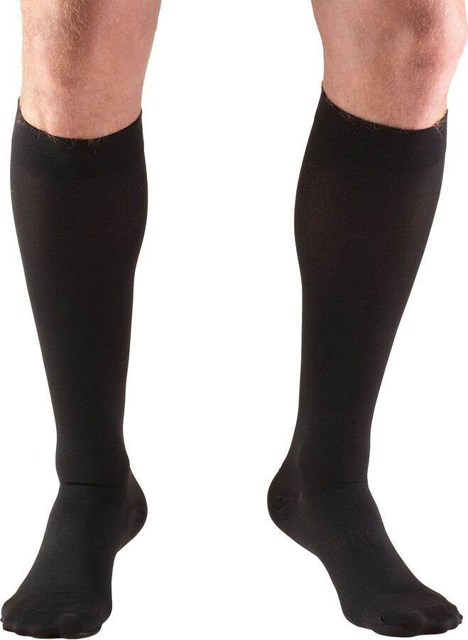 Truform Compression Stockings, Unisex, Knee High, Closed Toe, 20-30 mmHg, Black, Large