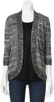 Thumbnail for your product : Sag Harbor Space-Dye Mock-Layer Cardigan - Petite