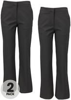 Thumbnail for your product : Top Class Girls Woven School Uniform Long Trousers (2 Pack)