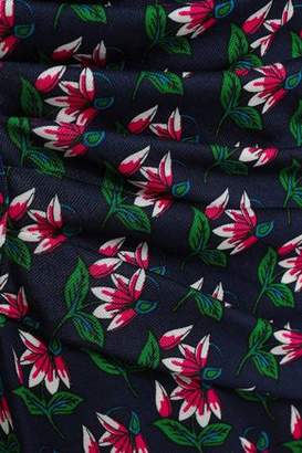 Diane von Furstenberg Gathered Printed Silk-jersey Dress
