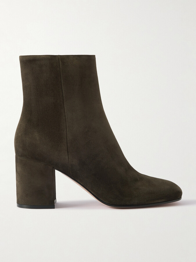 Gianvito Rossi Joelle 70 Suede Ankle Boots - Green