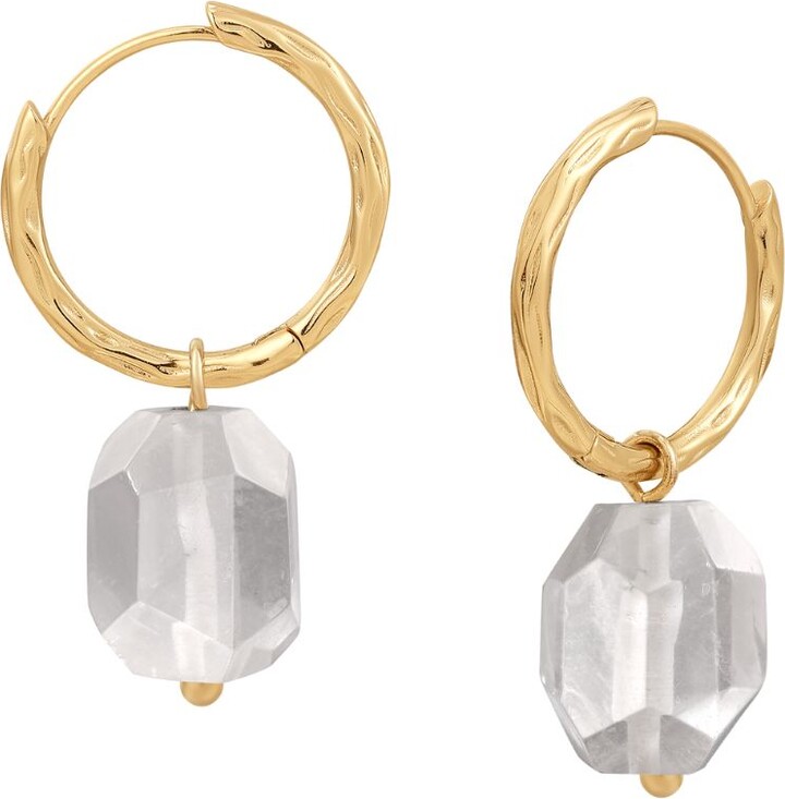 Retro Chic White / Gold Fluffy Cloud Earrings