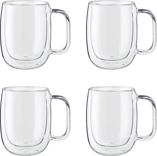 ZWILLING Sorrento Plus 4-pc Double Wall Glass Coffee Mugs