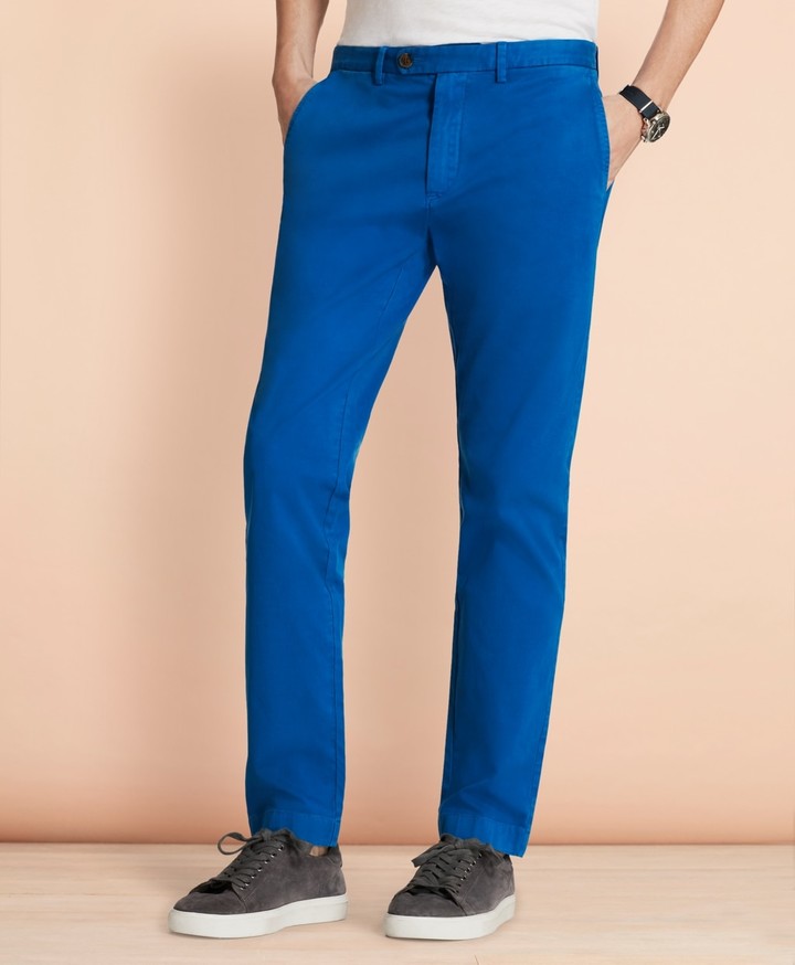 slim garment dyed stretch chino