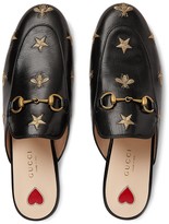 Thumbnail for your product : Gucci Princetown embroidered leather slipper