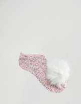 Thumbnail for your product : ASOS Holidays Cozy Footlet Socks With Pom