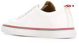 Thumbnail for your product : Thom Browne Leather Trainer In White Pebble Grain