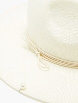 Thumbnail for your product : Ruslan Baginskiy Chain-strap Straw Fedora