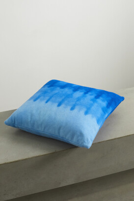 The Elder Statesman Tie-dyed Cashmere Cushion - Blue