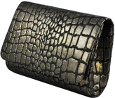 Thumbnail for your product : La Regale Metallic Croco Flap Clutch