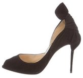 Thumbnail for your product : Christian Louboutin Suede Peep-Toe Pumps