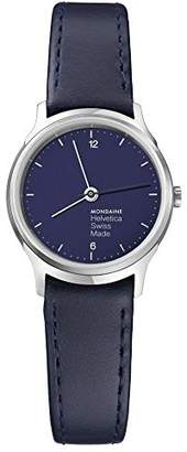 Mondaine Helvetica Stainless Steel Quartz Watch with Leather Strap