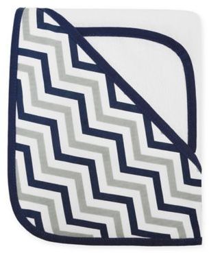 T.L.Care TL Care® 2-Piece Zigzag Hooded Towel Set Made with Organic Cotton in Dark Navy