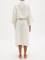 Thumbnail for your product : Deiji Studios Striped Stonewashed Linen Robe - White Stripe