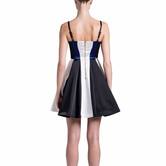 Philosofée by Glaucia Stanganelli - Triade Tricolor Fit & Flare Dress With Blue Detail