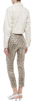 Thumbnail for your product : J Brand Cropped Metallic Coated Leopard-print Mid-rise Skinny Jeans