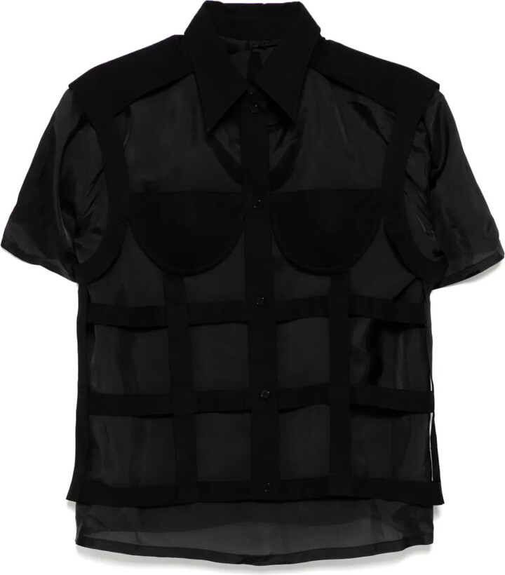 pushBUTTON Bra Net Layered Shirt
