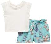 Thumbnail for your product : Jessica Simpson Eyelet Lace Jersey Top & Printed Shorts Set (Baby Girls)