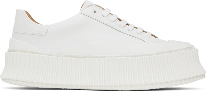 Jil Sander White Platform Sneakers