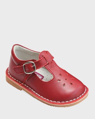 L'Amour Shoes Girl's Joy Leather Cutout T-Strap Mary Jane, Baby/Toddler/Kids