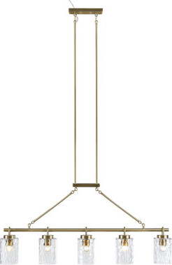 Latitude Run 5-light Linear Chandelier with Textured Glass Shades