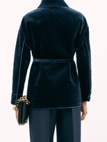 Thumbnail for your product : Fendi Ff-quilted Velvet Jacket - Navy