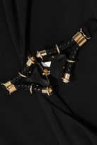 Thumbnail for your product : HANEY Embellished Cutout Stretch-cady Gown