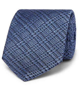 Charvet 7.5cm Prince Of Wales Checked Wool And Silk-Blend Jacquard Tie