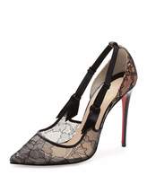 Thumbnail for your product : Christian Louboutin Hot Jeanbi Lace 100mm Red Sole Pump, Version Black