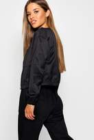 Thumbnail for your product : boohoo Petite Contrast Zip Detail Woven Bomber Jacket