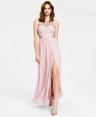 City Studios Juniors' Embellished Illusion Tulip Gown, Created for Macy's