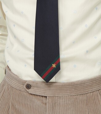 Gucci Silk tie with bee Web