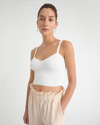 Witchery Women's White Cami Tops - Knit Bustier Top - Size One Size, XXS at The Iconic