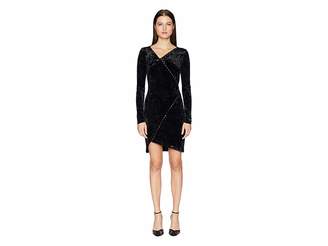Versace Jeans Couture Embellished Long Sleeve Crossover Dress