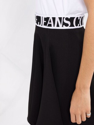 Versace Jeans Couture logo-waistband A-line skirt
