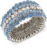 Thumbnail for your product : Carolee Silver-Tone Blue and Clear Crystal Stretch Bracelet