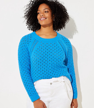 loft bobble pointelle sweater