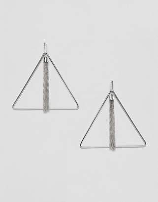 Missguided triangle chain silver earrings