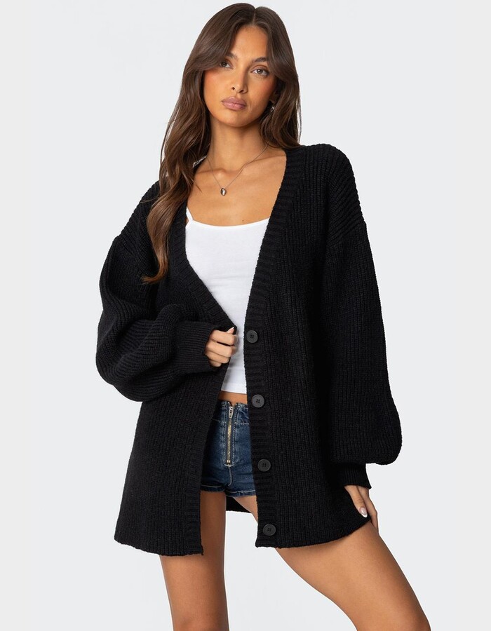 EDIKTED Mathilde Oversized V-Neck Cardigan