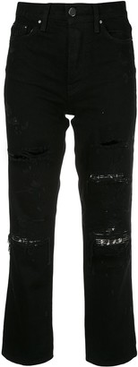 Amiri Cropped Distressed Jeans