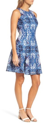 Maggy London Women's Print Fit & Flare Dress