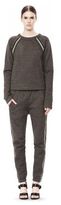 Thumbnail for your product : Alexander Wang Melange Fleece Crewneck Pullover With Rib Detail