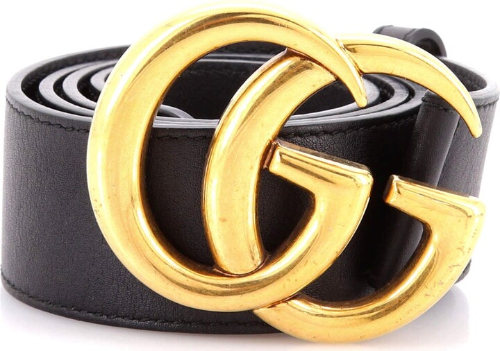 GUCCI GG Marmont Belt Leather Wide