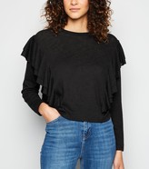 Thumbnail for your product : New Look Fine Knit Frill Trim Top