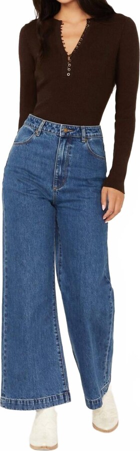 ROLLA'S Sailor High Rise Wide Leg Jean In Ashley Blue