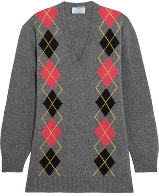 Prada Argle Wool Sweater - Gray