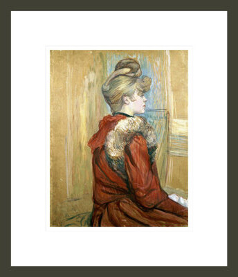 1000Museums Girl in a Fur Miss Jeanne Fontaine by Henri de Toulouse-Lautrec -Framed Giclee Print