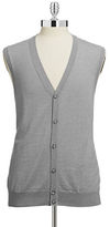 Thumbnail for your product : Black Brown 1826 Merino Wool Button Front Sweater Vest-BLACK-Large