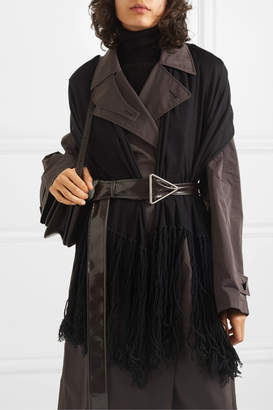 Bottega Veneta Tasseled Cashmere And Wool-blend Wrap - Black
